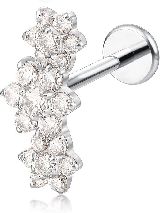 limerencia F136 Titanium Hypoallergenic Piercing Jewelry 18G 6mm 8mm 10mm Flat Back Internally Th... | Amazon (US)