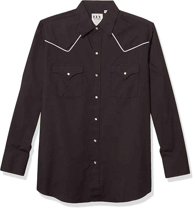 ELY CATTLEMAN Men's Long Sleeve Western Shirt with Contrast Piping | Amazon (US)