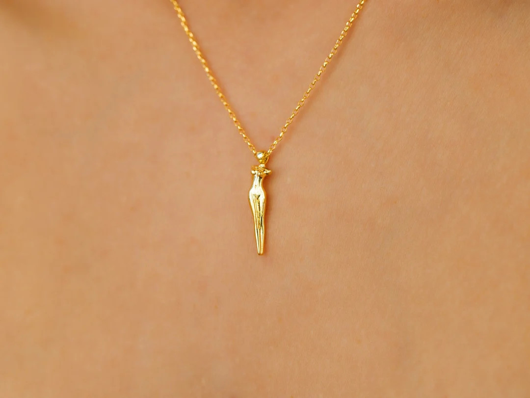 Women’s Figure Body Positivity Necklace, Fertility Goddess Pendant Charm Statement Necklace •... | Etsy (US)