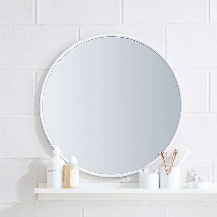 No Nails Round Metal Framed Mirror | Pottery Barn Teen