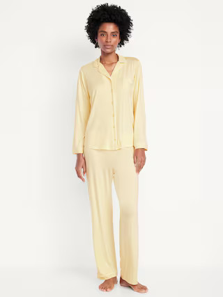 Knit Jersey Pajama Pant Set | Old Navy (US)