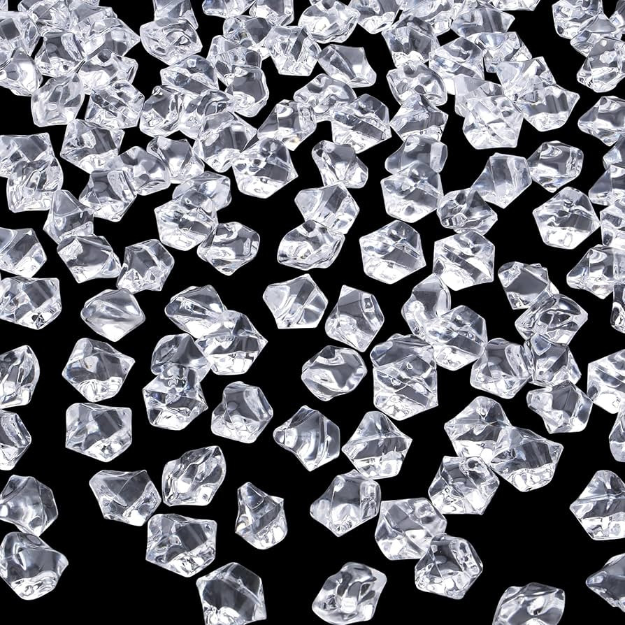 YATOJUZI 500pcs Fake Ice Cubes Christmas Vase Fillers Clear Acrylic Crushed Rocks Plastic Diamond... | Amazon (US)