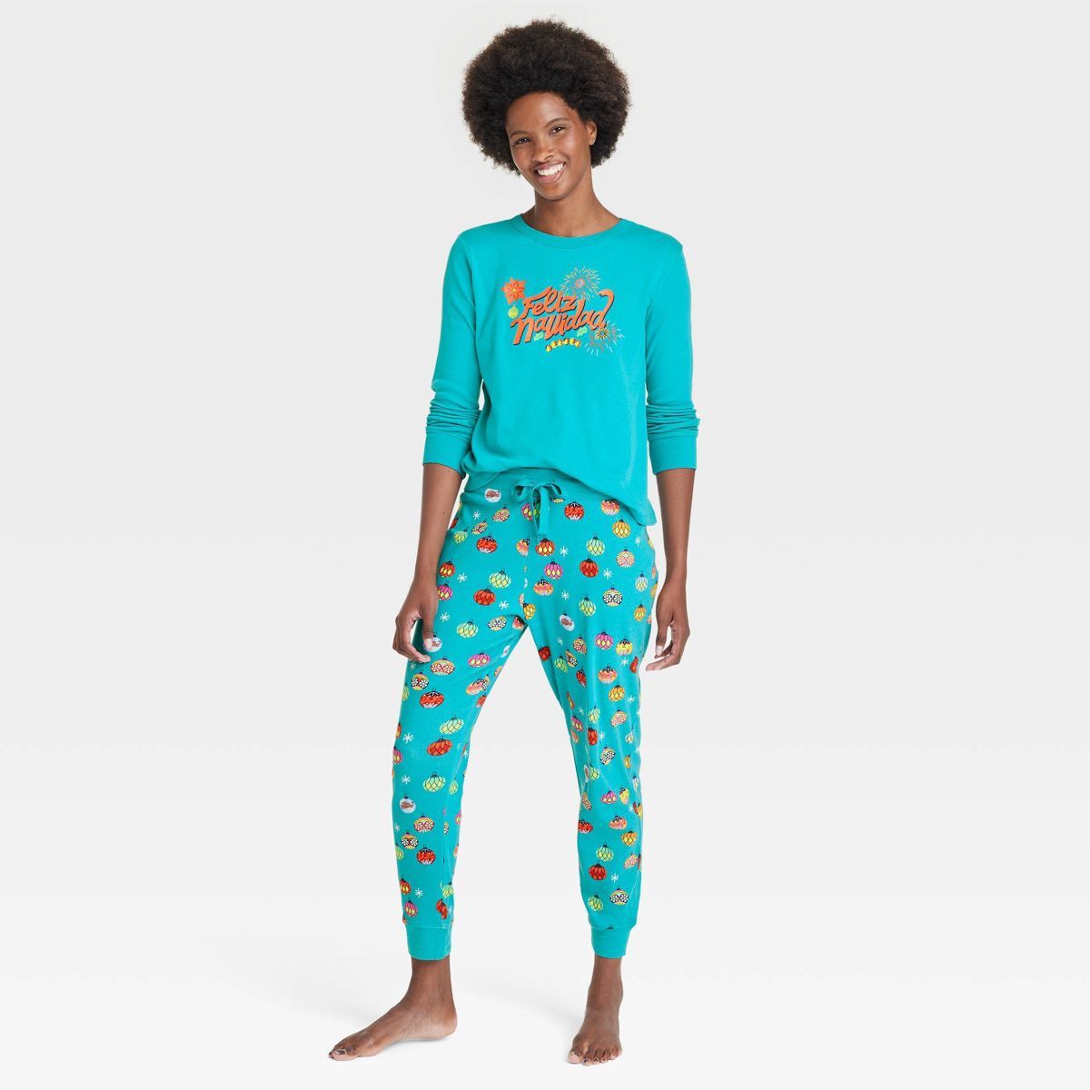 Women's Feliz Navidad Matching Family Pajama Set - Wondershop™ with Dia Pacheco Blue | Target