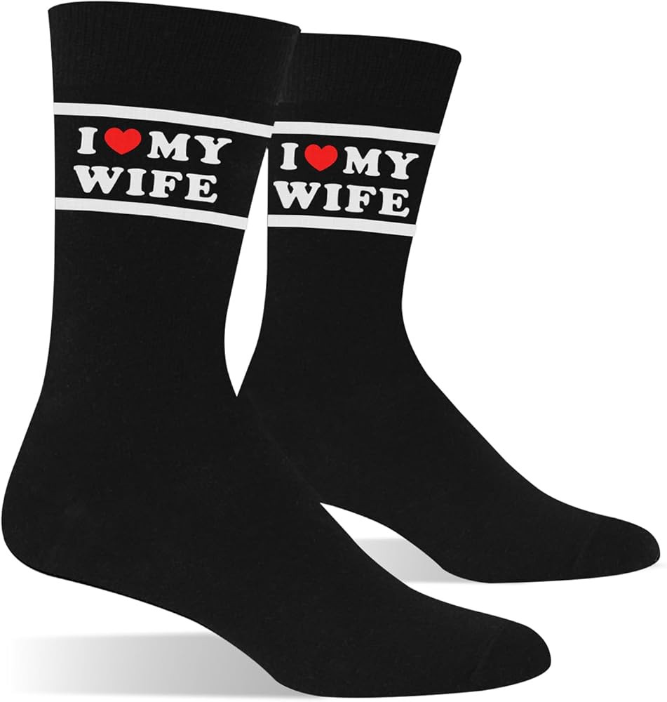 Gifts for Husband, Funny Husband Gifts from Wife-I Love My Wife Socks,Stocking Stuffers for Mens ... | Amazon (US)