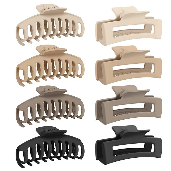 Hair Claw Clips for Thick Hair & Thin Hair, Large Hair Clips for Women & Girls, 8 PCS 4.3 Inches ... | Amazon (US)