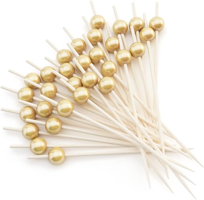 Ihomex 100 PCS Cocktail Picks, 4.72" Fancy Cocktail Toothpicks for Appetizers, Bamboo Cocktail Sk... | Amazon (US)
