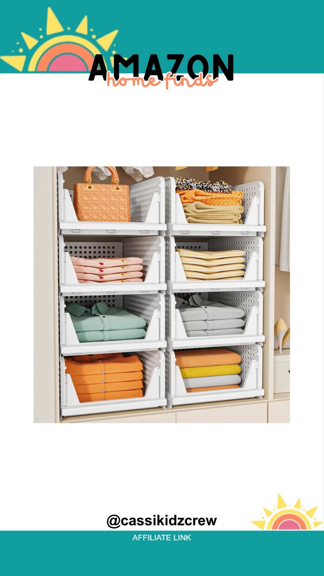 Stackable closet storage baskets make tidying up feel effortless while adding a touch of charm to your space. Organize clothes, accessories, and essentials with ease and style. 🧺✨👗  
#closet #storage #organization #basket #home #homedecor #household #stackable #homeessentials #tidy 

 #LTKdayinmylife #LTKHome #LTKSaleAlert