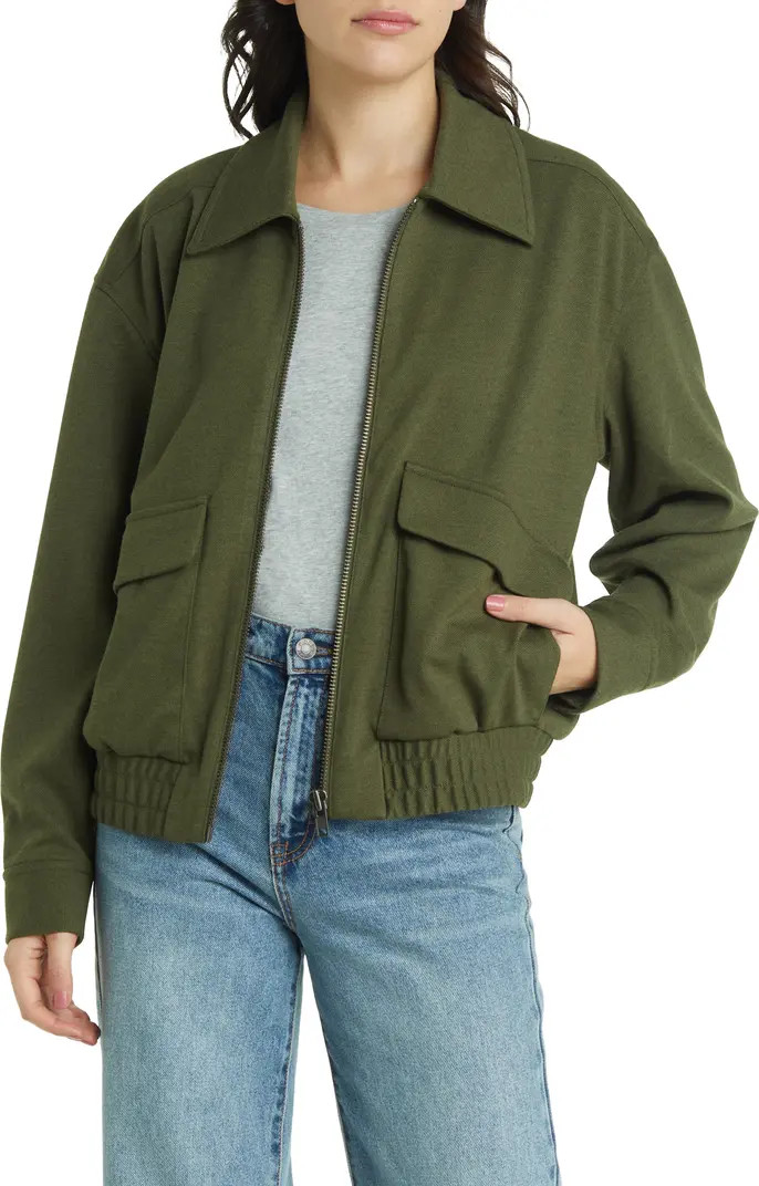 Oversize Collared Bomber Jacket | Nordstrom
