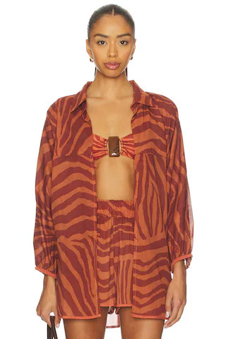 Vix Swimwear Mori Long Sleeve Blouse in Multi from Revolve.com | Revolve Clothing (Global)