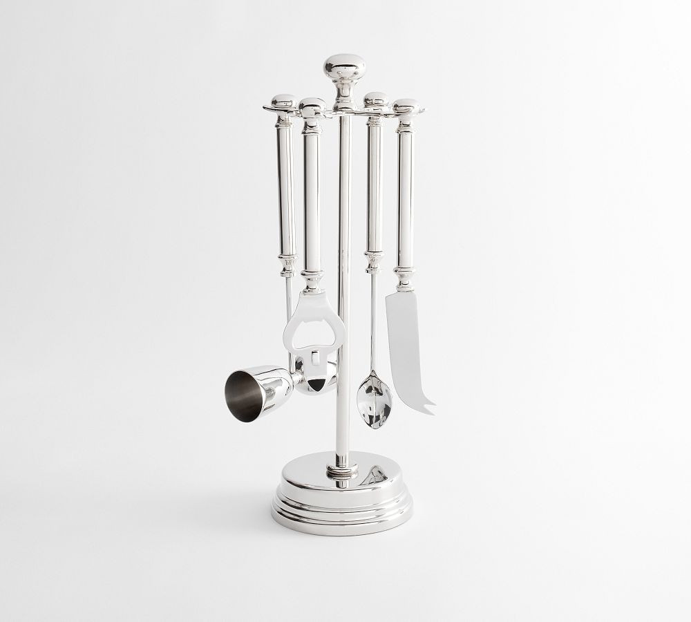 Open Box: Heritage Silver 4-Piece Bar Tool Set | Pottery Barn (US)
