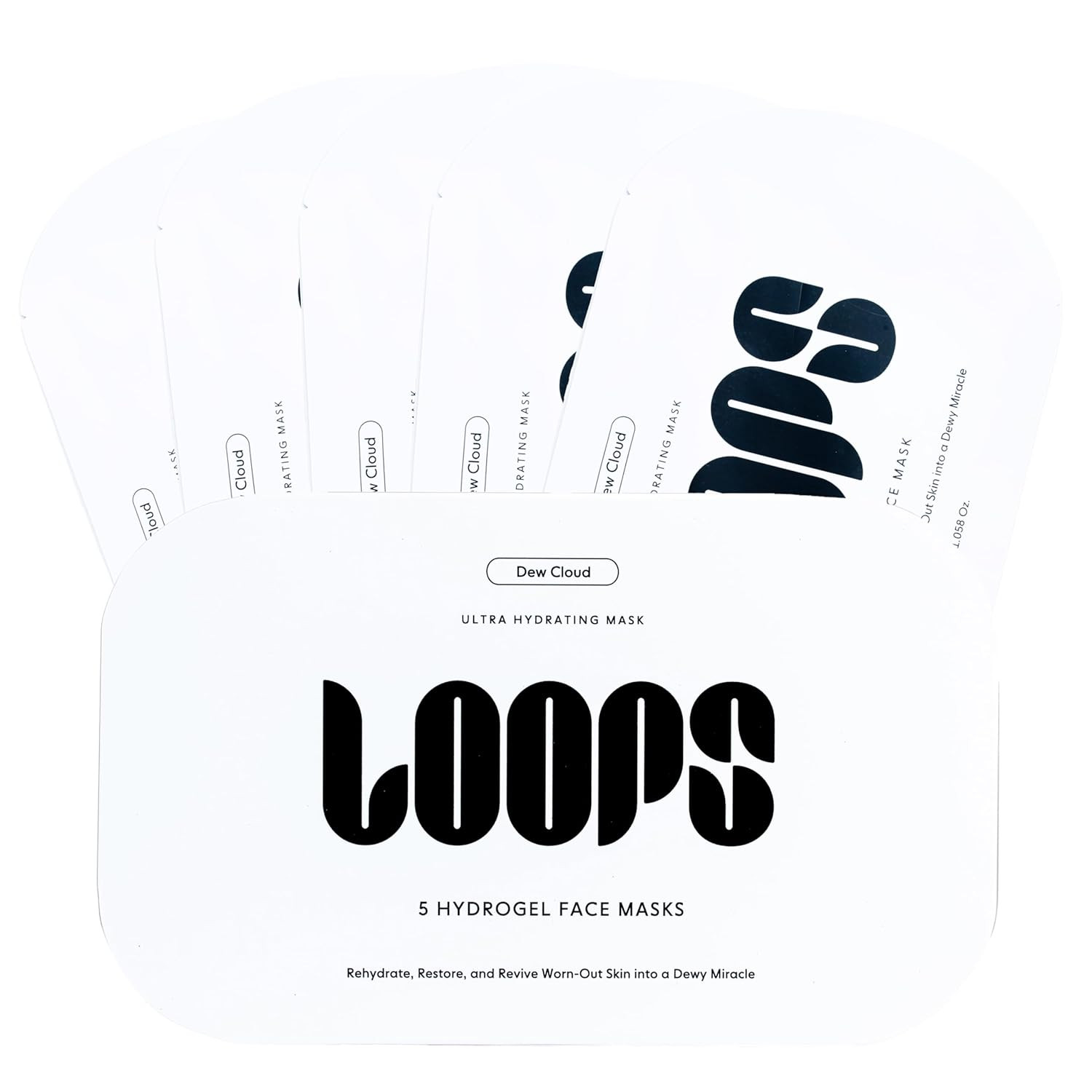 LOOPS Dew Cloud Ultra Hydrating Hydrogel Korean Face Mask for Every Skin Type - Five Ultra Hydrat... | Amazon (US)