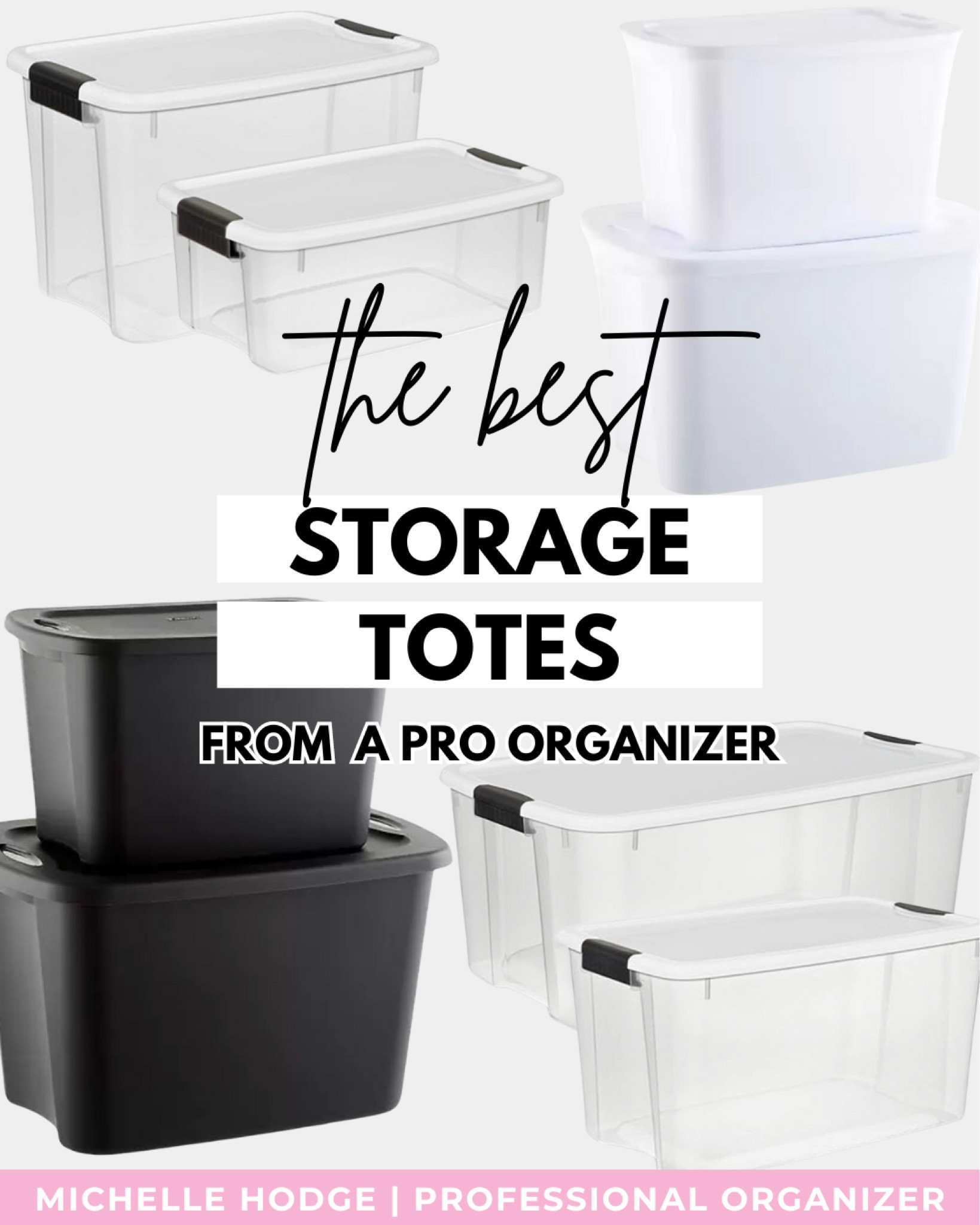 These are my go-to storage totes as a professional organizer! Perfect to use in garages, basements and even sheds.

—————

Home organization, storage totes, storage bins, garage organization, basement organization, shelf organization, shed storage, stackable storage bins 

#LTKHome #LTKFamily
