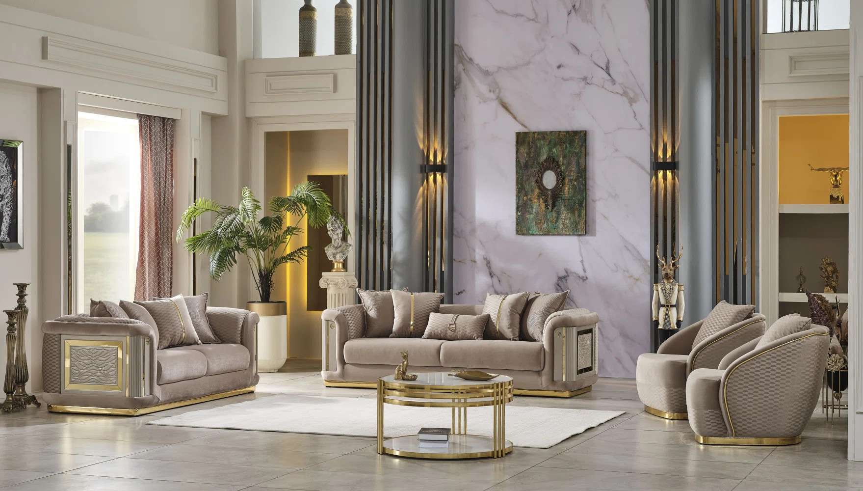 Eude 4 - Piece Velvet Living Room Set | Wayfair North America