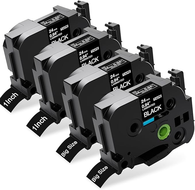 Oozmas TZe-355 TZe335 24mm White on Black Label Tape Replacement for Brother TZ Tape 24 mm 0.94" ... | Amazon (US)