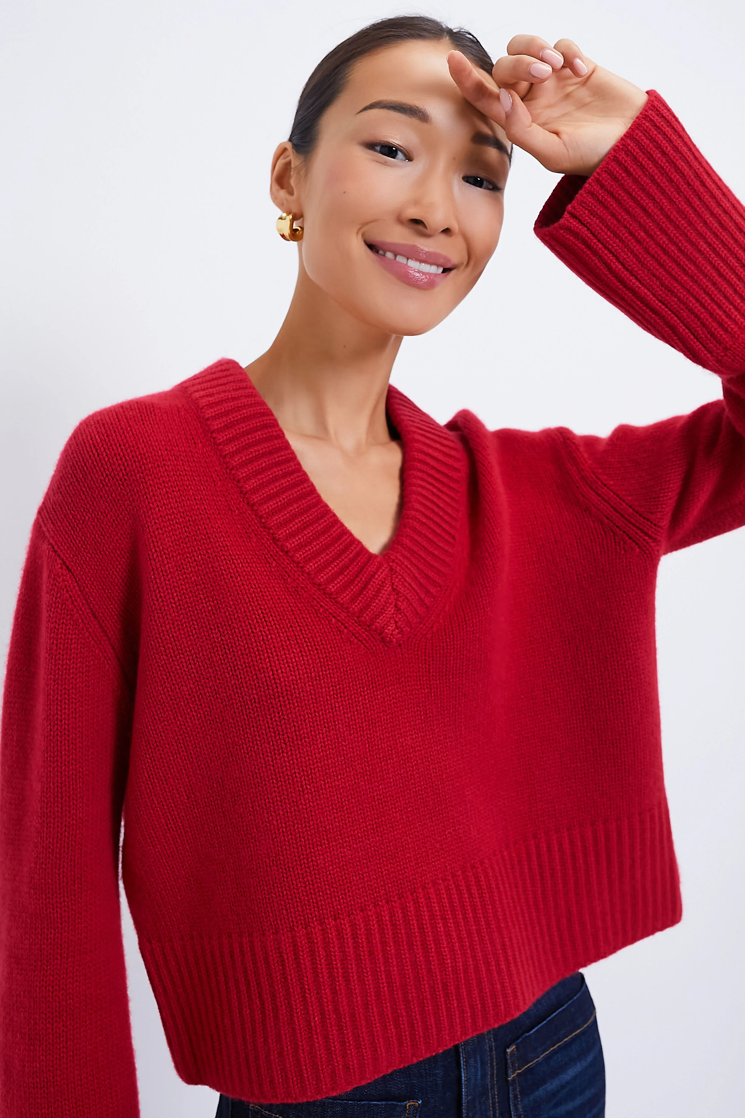 Red Rory Cashmere V-Neck Sweater | Tuckernuck (US)