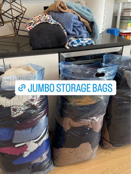 Getting the house organized! Linked the best jumbo storage bags.