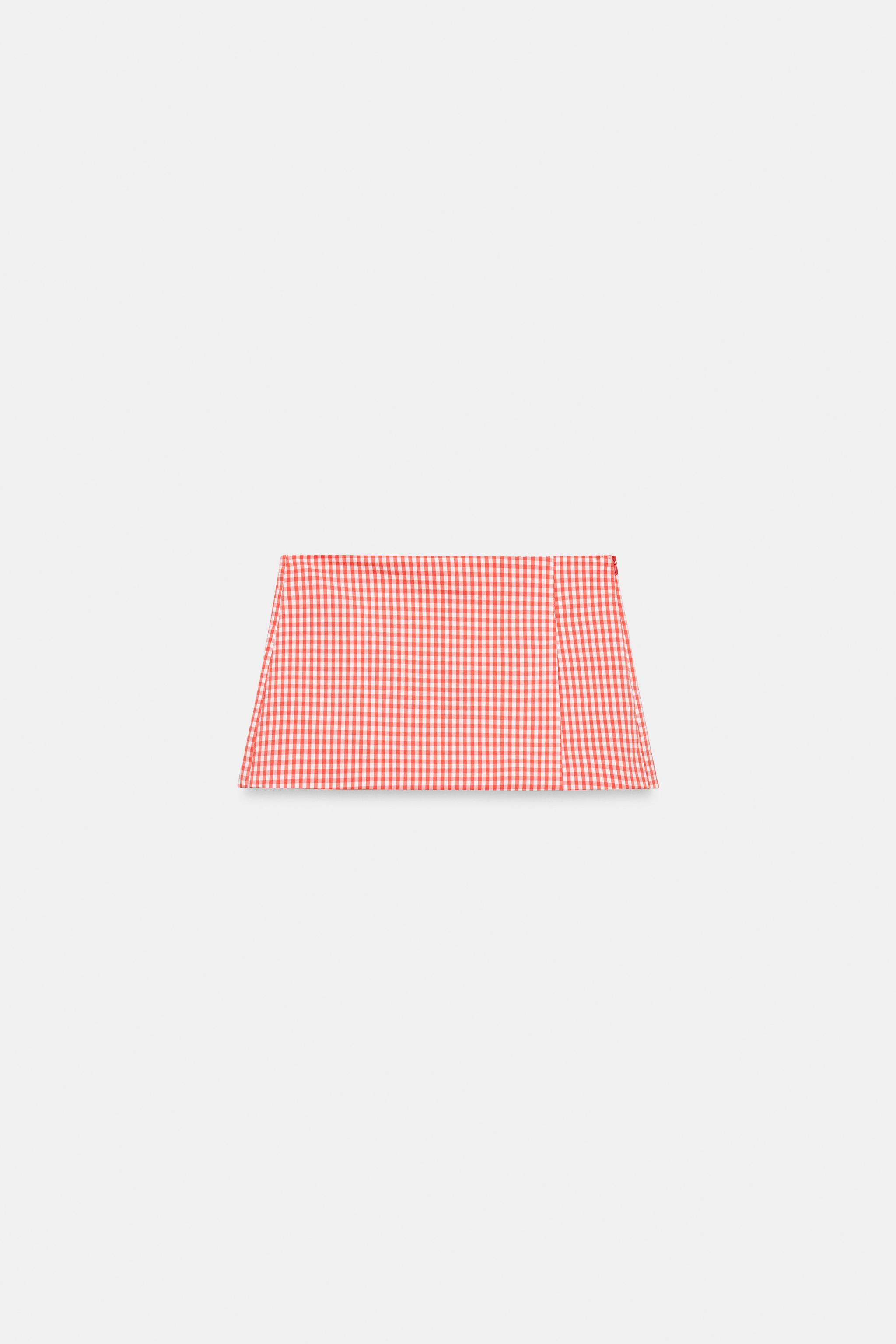 GINGHAM SKORT WITH SLIT | Zara US
