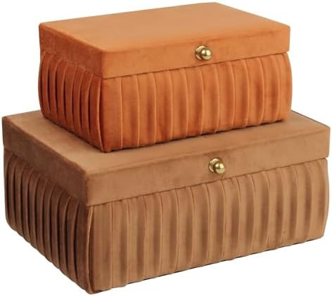HofferRuffer Velvet Decorative Boxes, Jewelry Boxes Storage Accessory Organizer Boxes with Elegan... | Amazon (US)