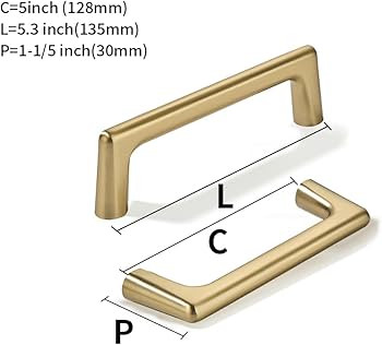 khtumeware 10 Pack Brushed Brass Cabinet Pulls 5 Inch(128mm) Hole Centers Satin Gold Cabinet Pull... | Amazon (US)