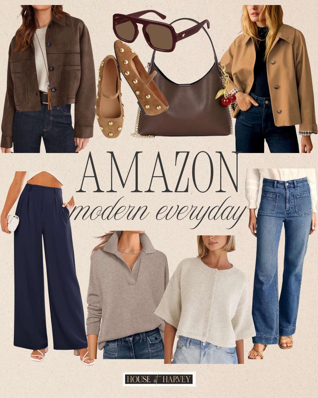 Amazon—modern everyday! This week it’s all about outfits that feel current but never overdone. Timeless silhouettes, modern details, and easy combinations designed to support real life. I found some amazing pieces all from Amazon that embody this style vibe. I have tops, jackets, pants, jeans and other fun accessories that are all under $100. All linked ⬆️

#ltkcreator #ltkfinds #ltkwatchnow #amazon #amazonfinds #modernstyle #springstyle #springoutfits #jacket #jeans #handbag #espressobrown 

#LTKgrwm #LTKSeasonal #LTKootd