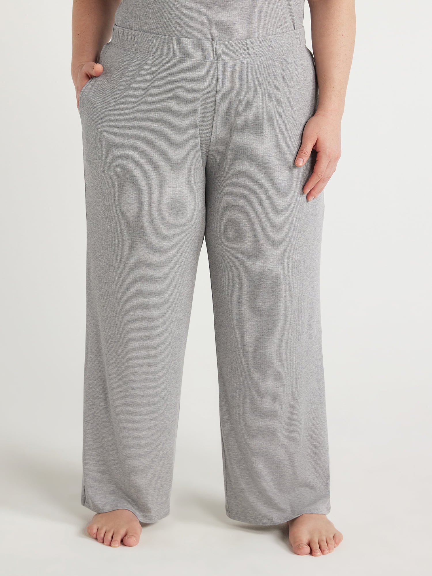Joyspun Women's Ribbed Knit Pull On Sleep Pants, Sizes S to 3X | Walmart (US)