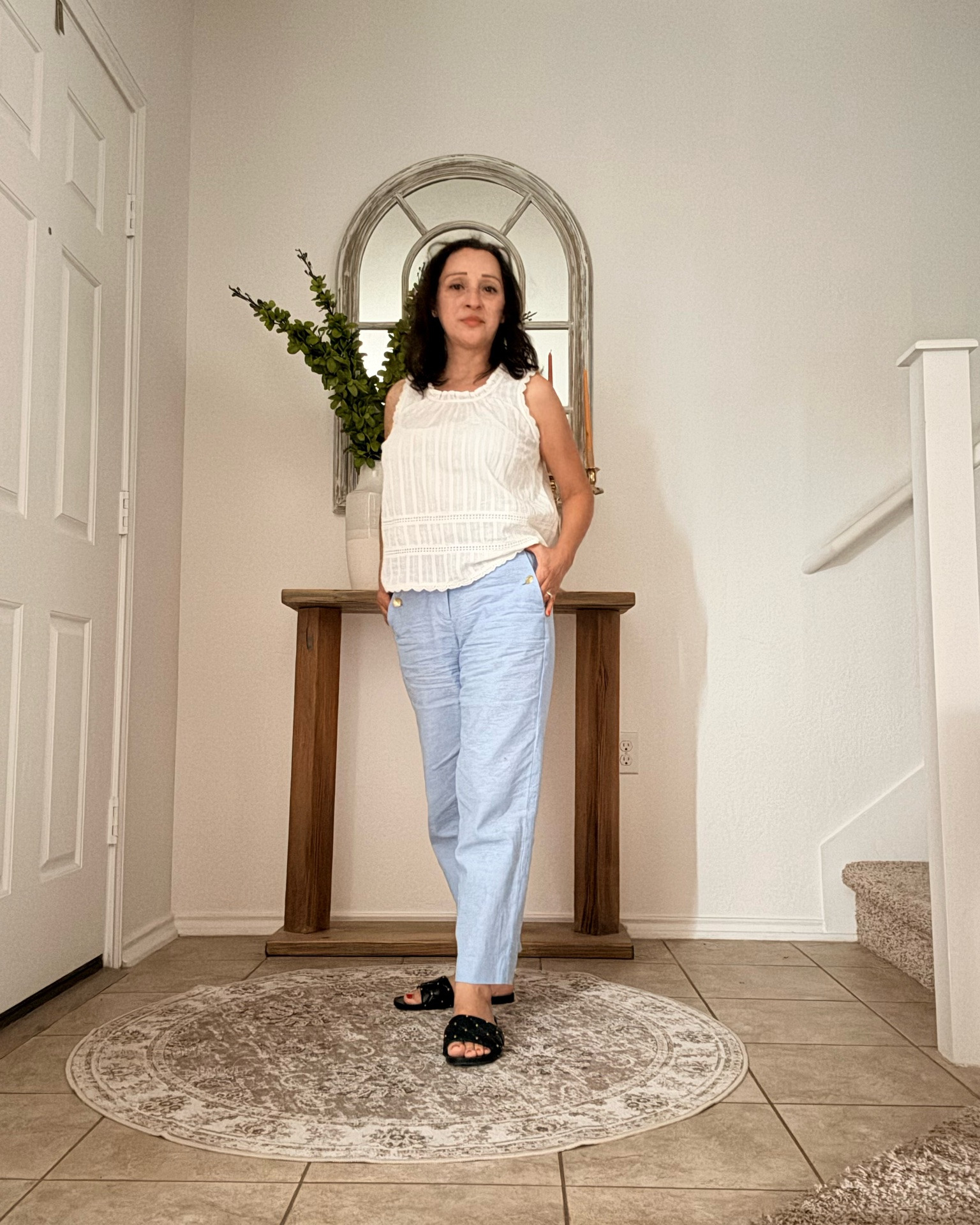 Casual look for the day. May need an undershirt with top. Wearing size small. Runs true to size.

#LTKPetite #LTKdayinmylife #LTKHome