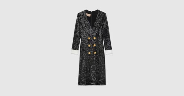 Sequin-embroidered viscose dress | Gucci (US)