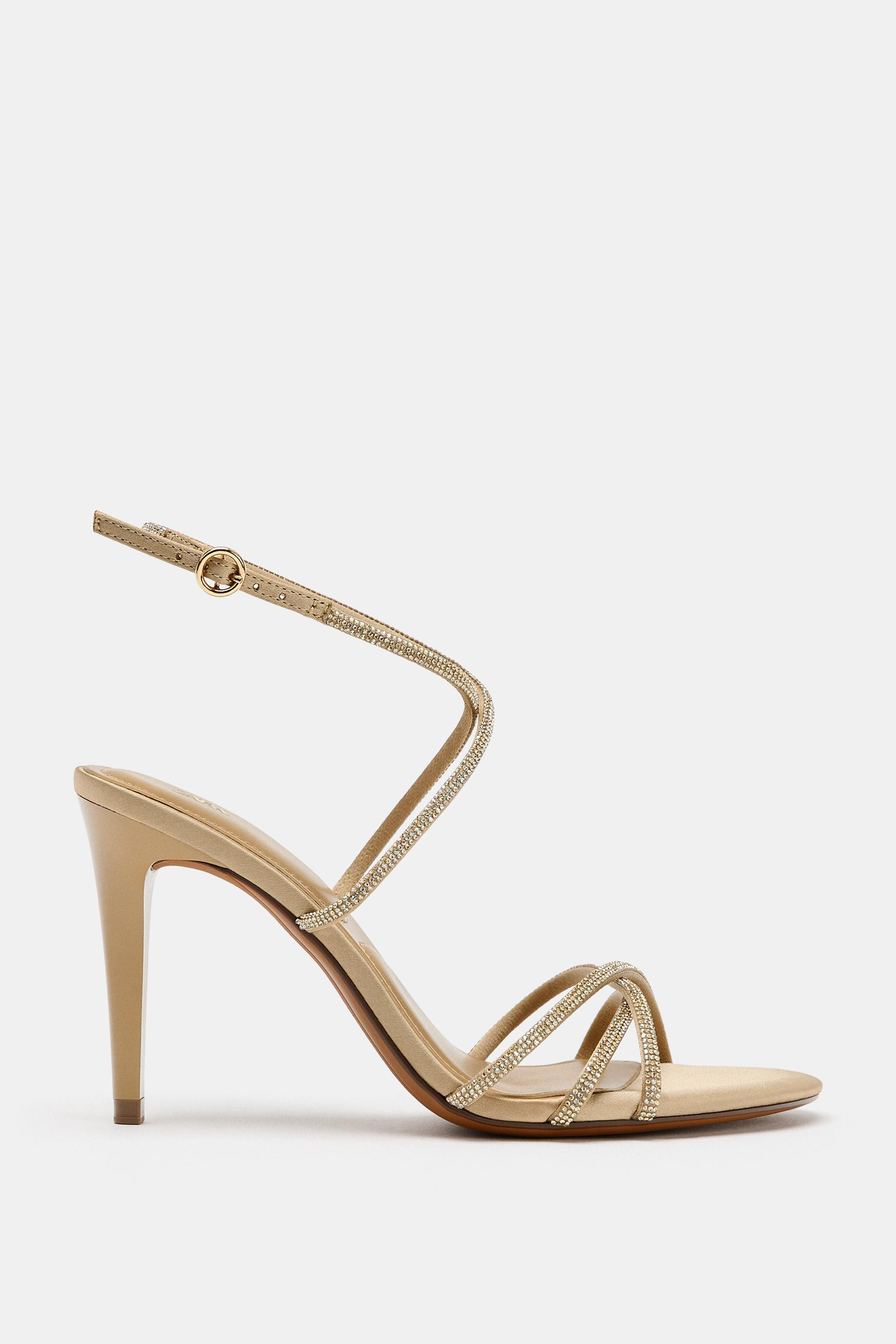 HIGH-HEEL SANDALS WITH RHINESTONES | Zara UK