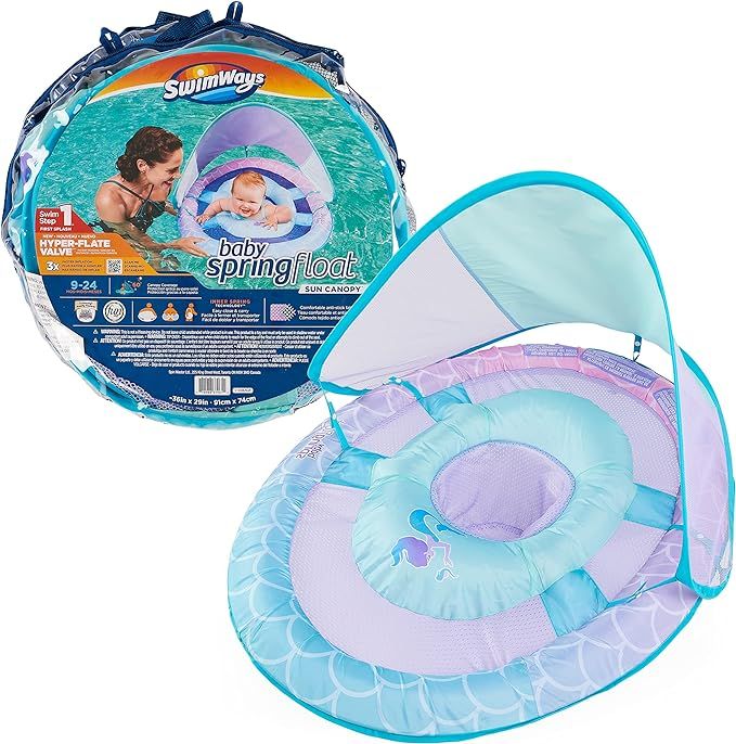 Swimways Sun Canopy Inflatable Baby Spring Float for Kids 9-24 Months, Mermaid Design | Amazon (US)