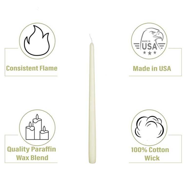 Taper Candles | Tapered Candlesticks - dripless 10 Inch unscented | White | 4 Pack | Walmart (US)