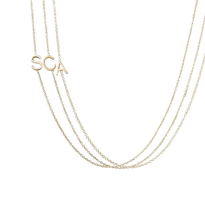 Maya Brenner Asymmetrical Initial Necklace | Mark and Graham