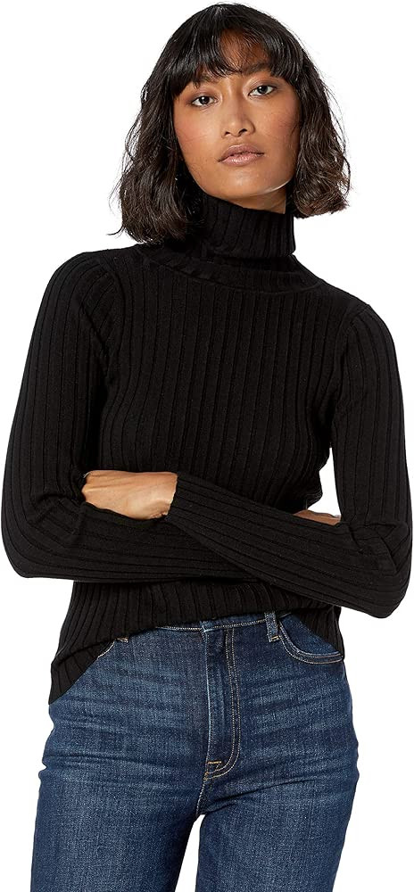 Women's Amy Fitted Turtleneck Ribbed Sweater | Amazon (US)