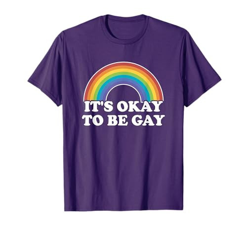 Gay Pride Gifts Men Women LGBT Rainbow It's Okay To Be Gay T-Shirt | Amazon (US)