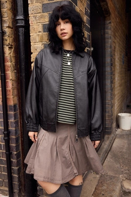 BDG Frankie Faux Leather Bomber Jacket | Urban Outfitters UK