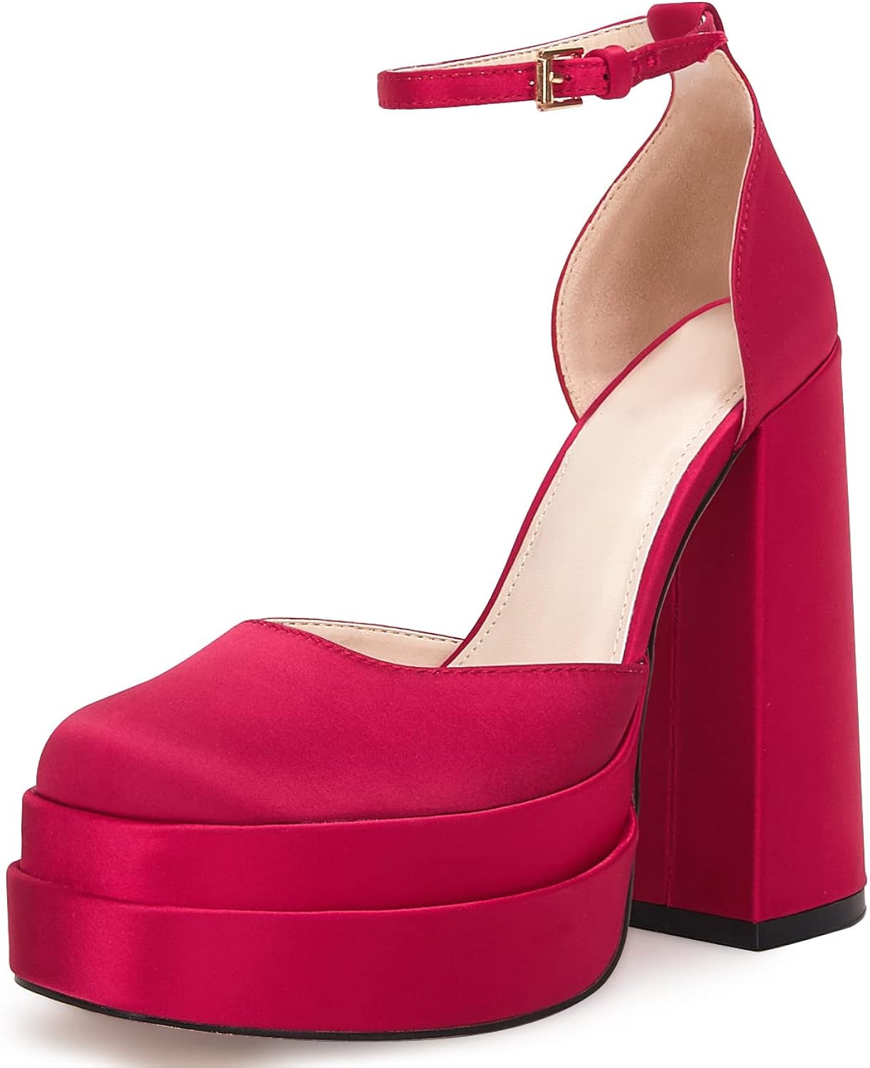 VETASTE Womens Platform Chunky High Block Heels Ankle Strap Party Wedding Dress Pumps Shoes | Amazon (US)