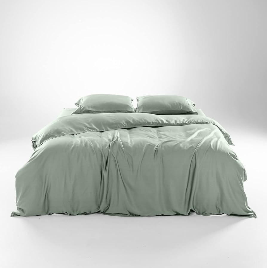 Olive + Crate Luxury 100% Lyocell Eucalyptus Duvet Cover Set Queen Size, Tencel 3PC Vegan Bedding... | Amazon (US)