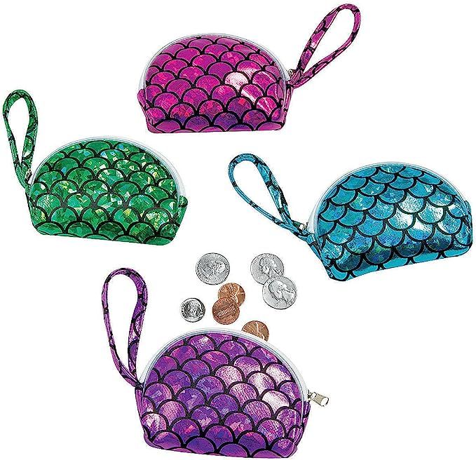 Fun Express Mermaid Coin Purses (Set of 12) Under The Sea and Mermaid Party Favors | Amazon (US)