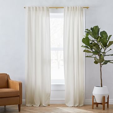 Custom Size Belgian Flax Linen Curtain - Natural | West Elm (US)