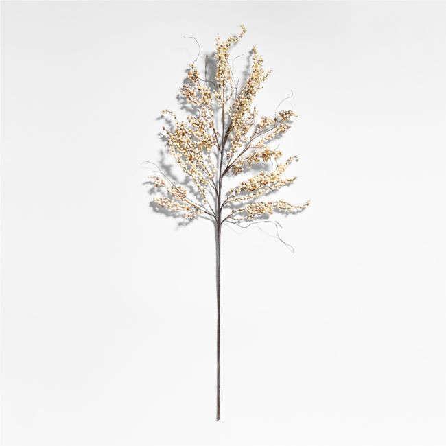 Faux White Mini Berry Stem 48 | Crate & Barrel
