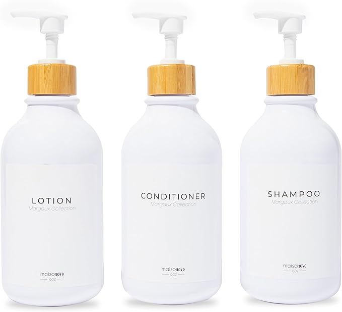 MaisoNovo Shampoo and Conditioner Bottles Dispenser | Soap Shampoo Dispenser Bottles with Pump fo... | Amazon (US)