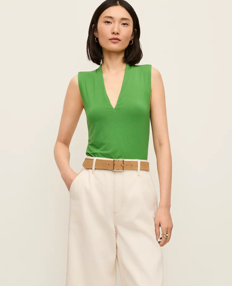 Petite Sleeveless V-Neck Top | Ann Taylor
