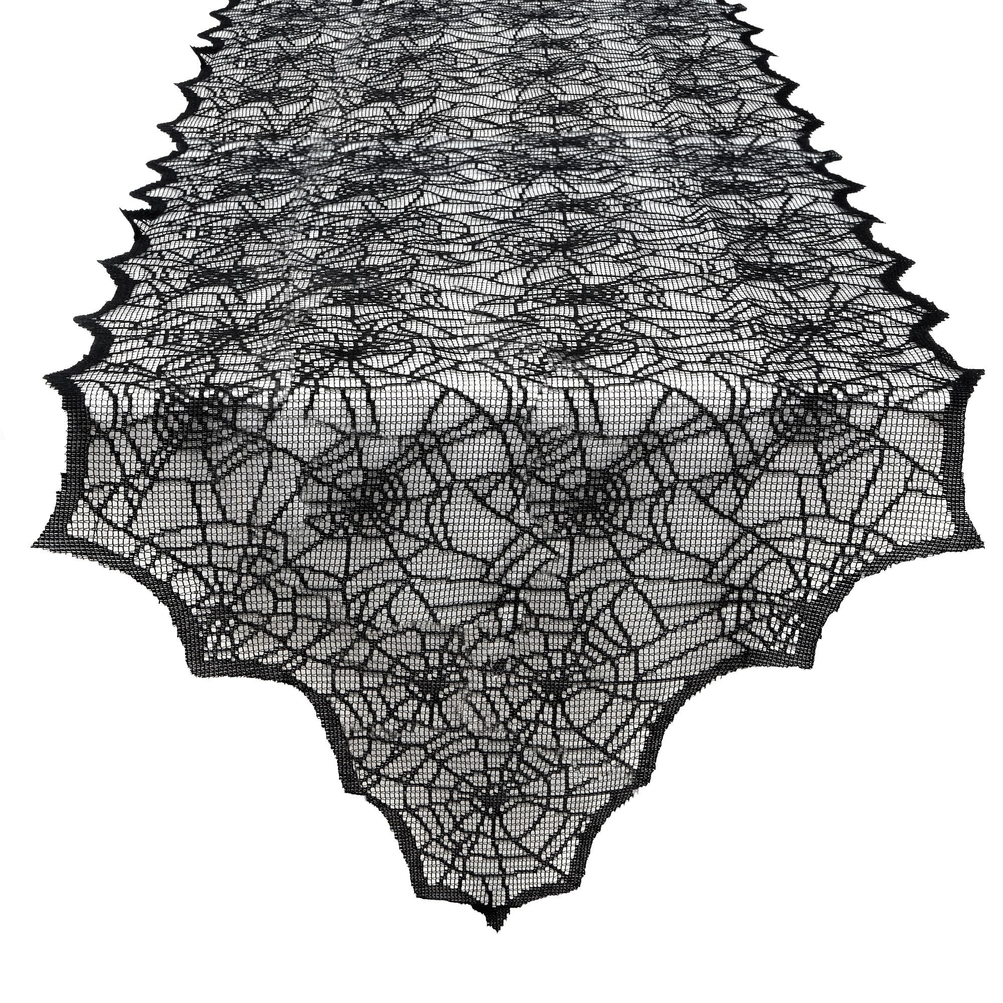 Black Lace Spider Webs Table Runner - 18 X 72 Inch Creepy Cover for Halloween Decor, Party Dinner... | Amazon (US)