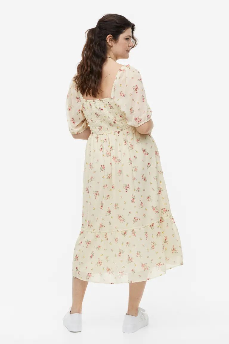 H&M+ Puff-sleeved Smocked Dress | H&M (US)