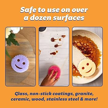 Scrub Daddy Scrub Mommy Sponges - Dish Scrubber + Non-Scratch Cleaning Sponges Kitchen, Bathroom ... | Amazon (US)