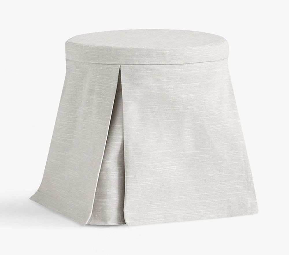 Madeline Vanity Stool, Evelyn Gray Slipcover Only | Pottery Barn Kids