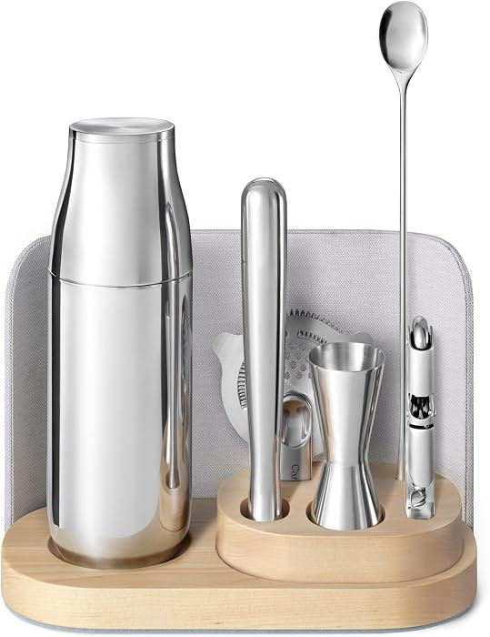 Caraway 9-Piece Complete Bar Set - Cocktail Shaker, Jigger, Muddler, Wine Key, Strainer, Bar Spoo... | Amazon (US)