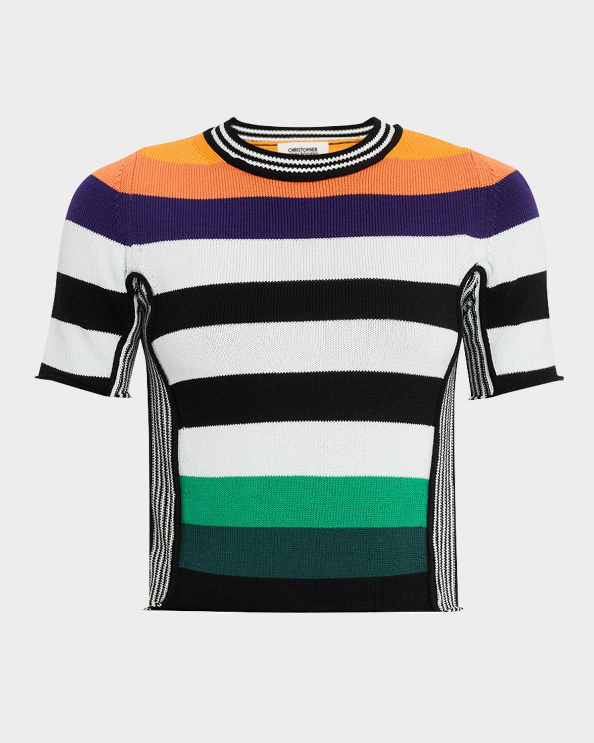 Striped Knit Crop Baby Tee | Neiman Marcus