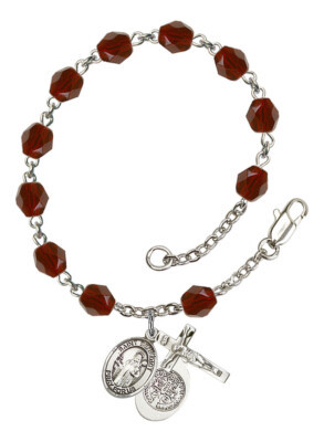 Hand Made Silver Plate Rosary Bracelet w St. Benedict Charm Bliss U CHOOSE COLOR | eBay US