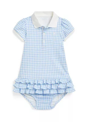 Ralph Lauren Childrenswear Baby Girls Gingham Cotton Polo Dress & Bloomer | Belk