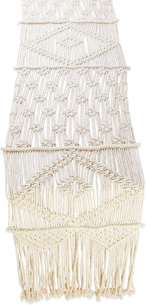 Folkulture Macrame Table Runner 13 x 120 Inches for Farmhouse, Boho Table Runner for Bohemian Rus... | Amazon (US)